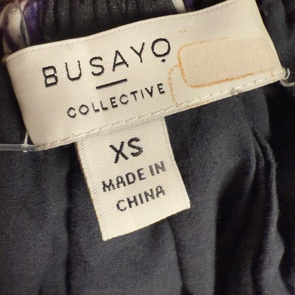 Busayo Collective Hibiscus Floral Print Black Halter Tie Neck Maxi Dress Size XS - Picture 13 of 13